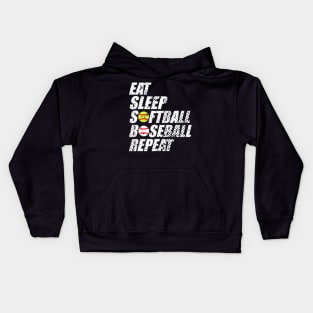 Softball Baseball Repeat Shirt Cool Cute Gift Ball Mom Dad Kids Hoodie